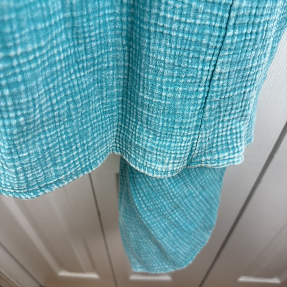 Zenana Kelly Green Washed Double Gauze Wide Leg Overalls Size Medium NWOT BOHO - Picture 5 of 13